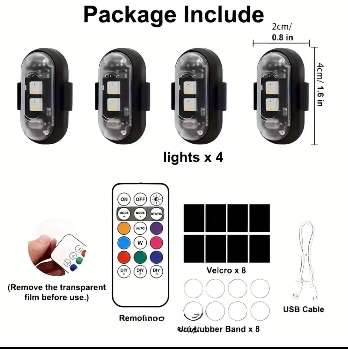 Remoted led rbg multicolor light for  car